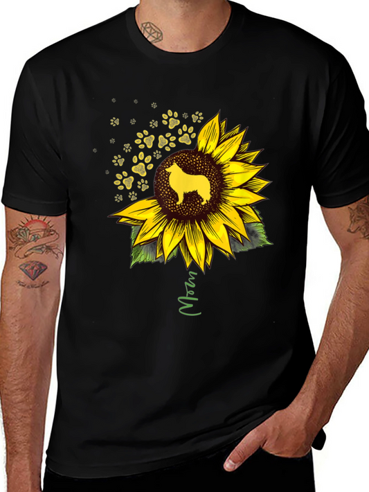 Dog Mom Sunflower T-Shirt – Cute Dog Lover Tee