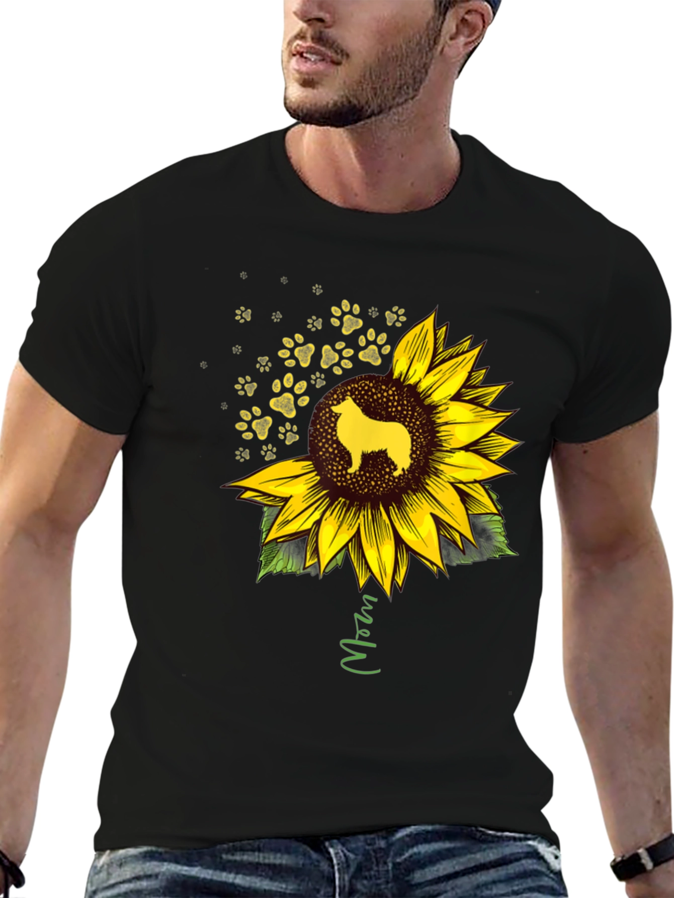 Dog Mom Sunflower T-Shirt – Cute Dog Lover Tee
