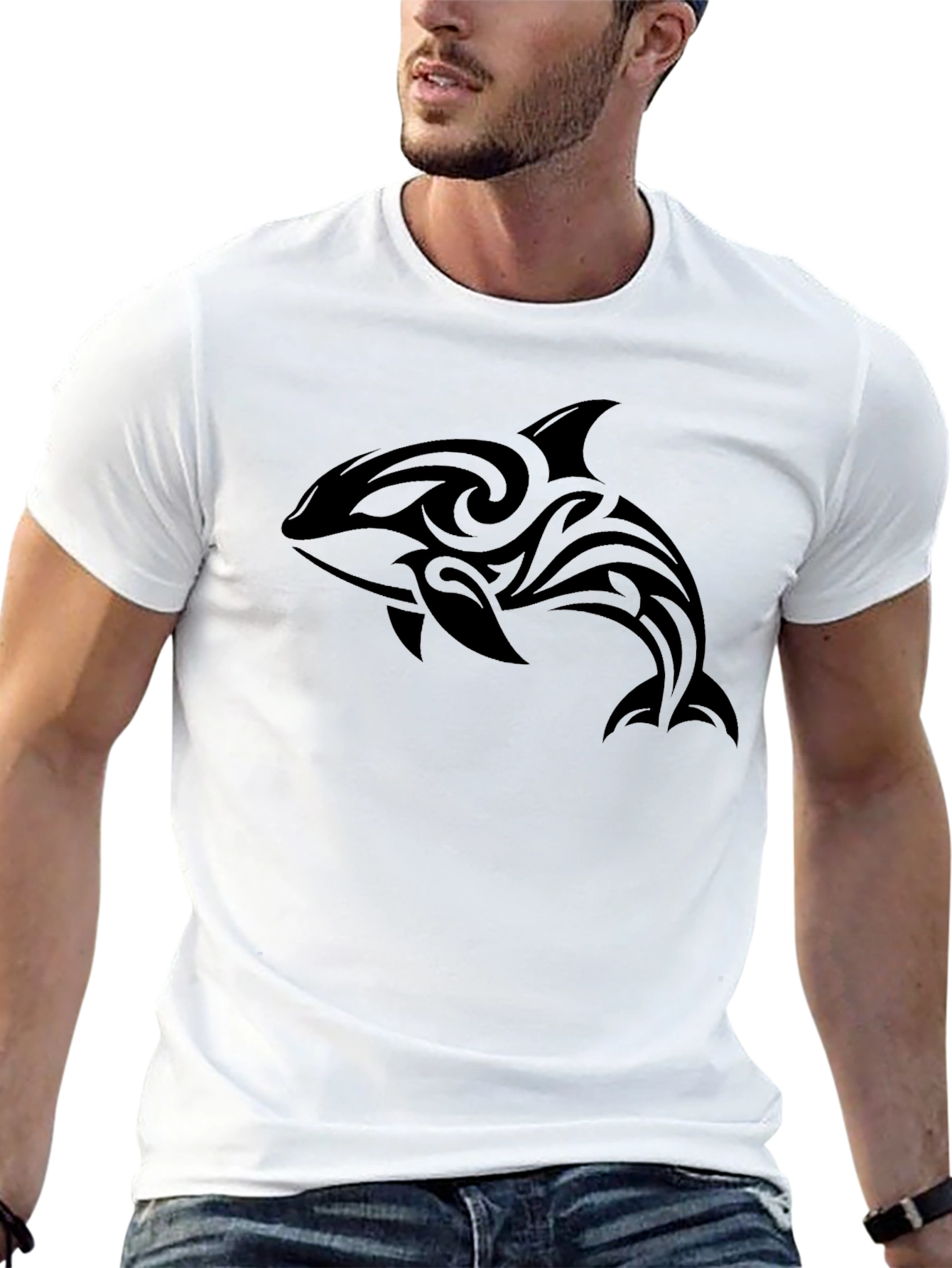 Tribal Orca Graphic Tee - Mens Black T-Shirt