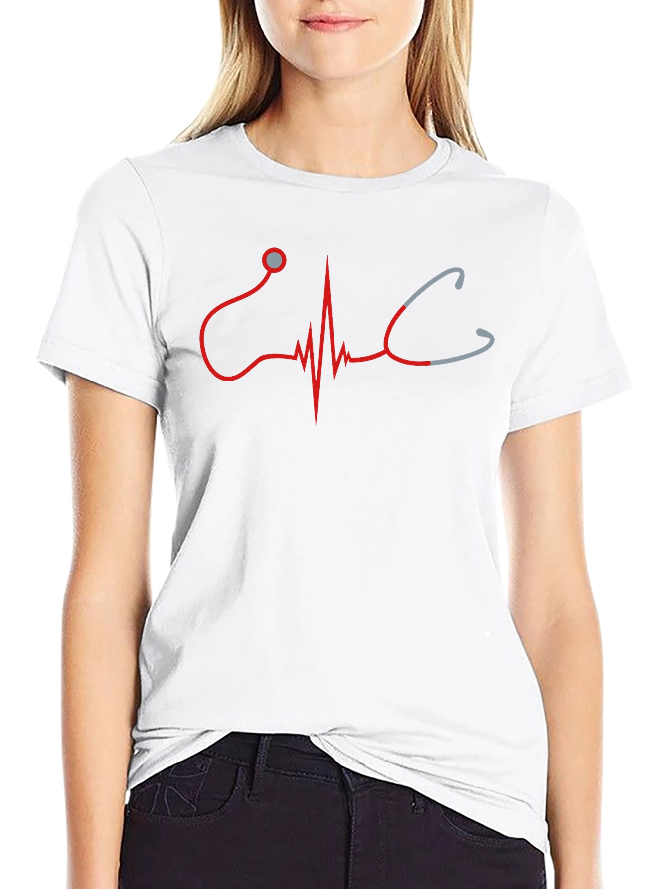Stethoscope Heartbeat Graphic T-Shirt