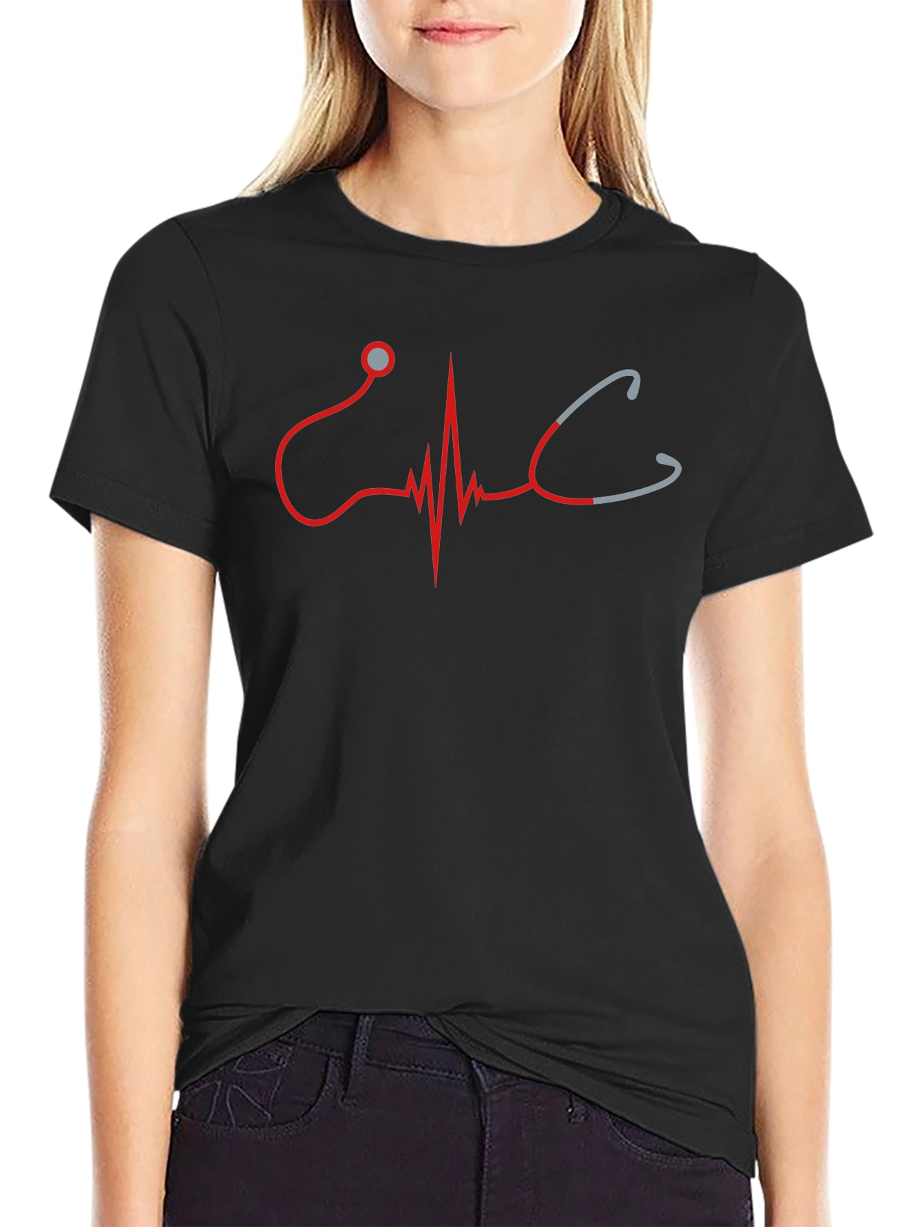 Stethoscope Heartbeat Graphic T-Shirt