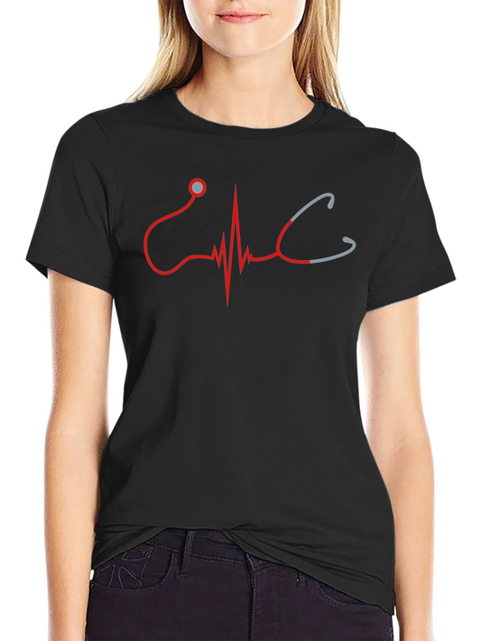 Stethoscope Heartbeat Graphic T-Shirt