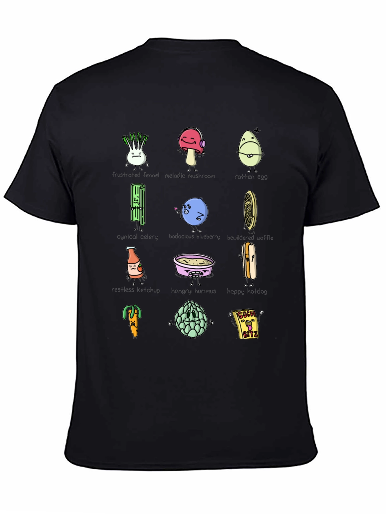 Funny Food Puns Black T-Shirt