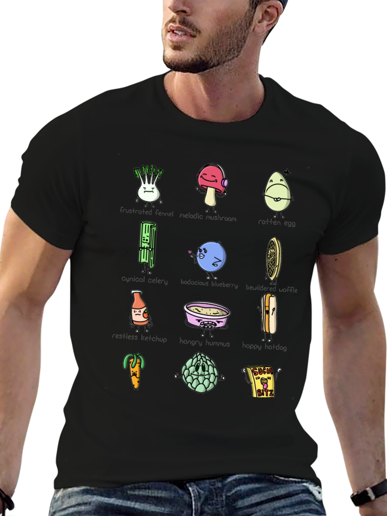 Funny Food Puns Black T-Shirt