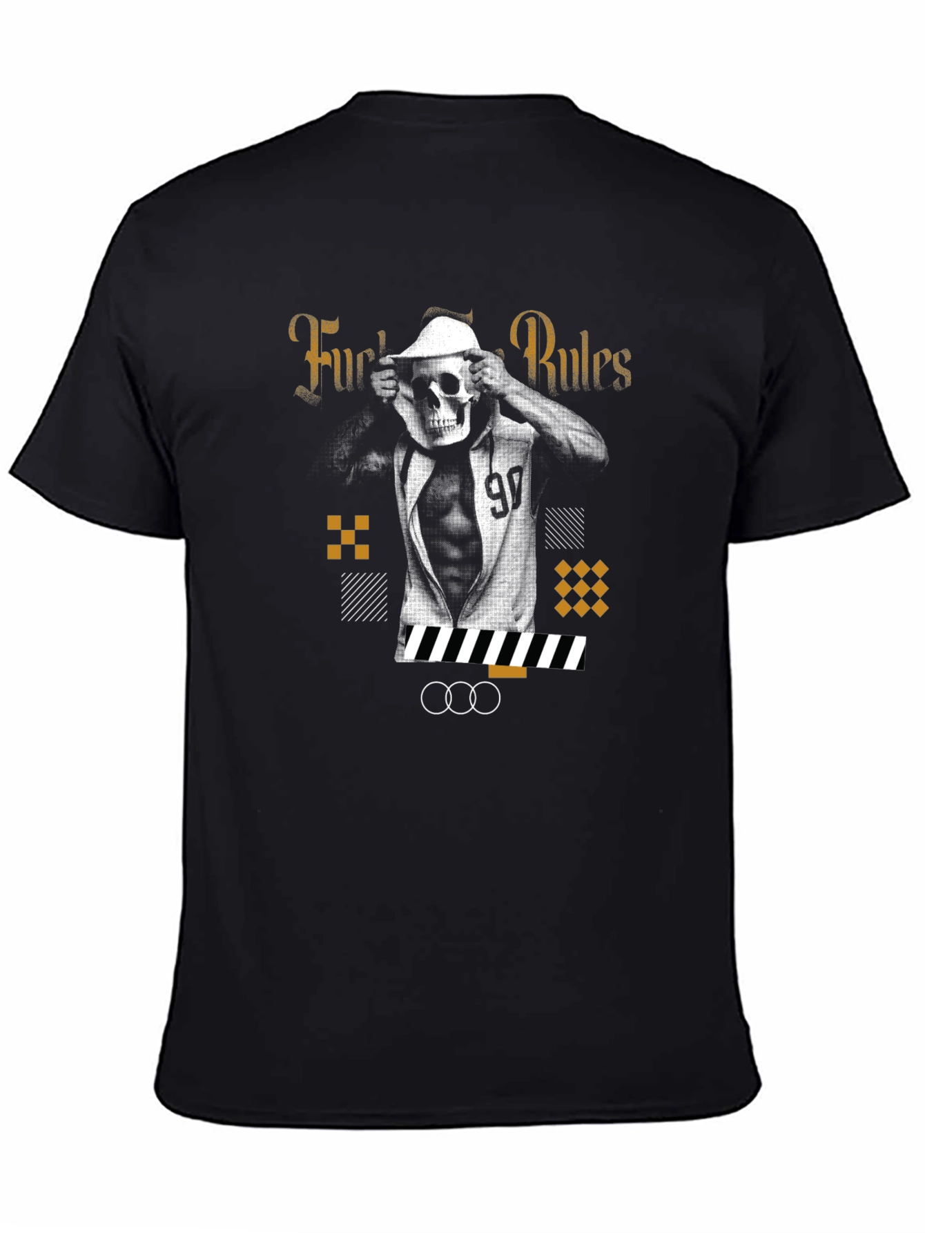 Edgy Graphic Print Black T-Shirt