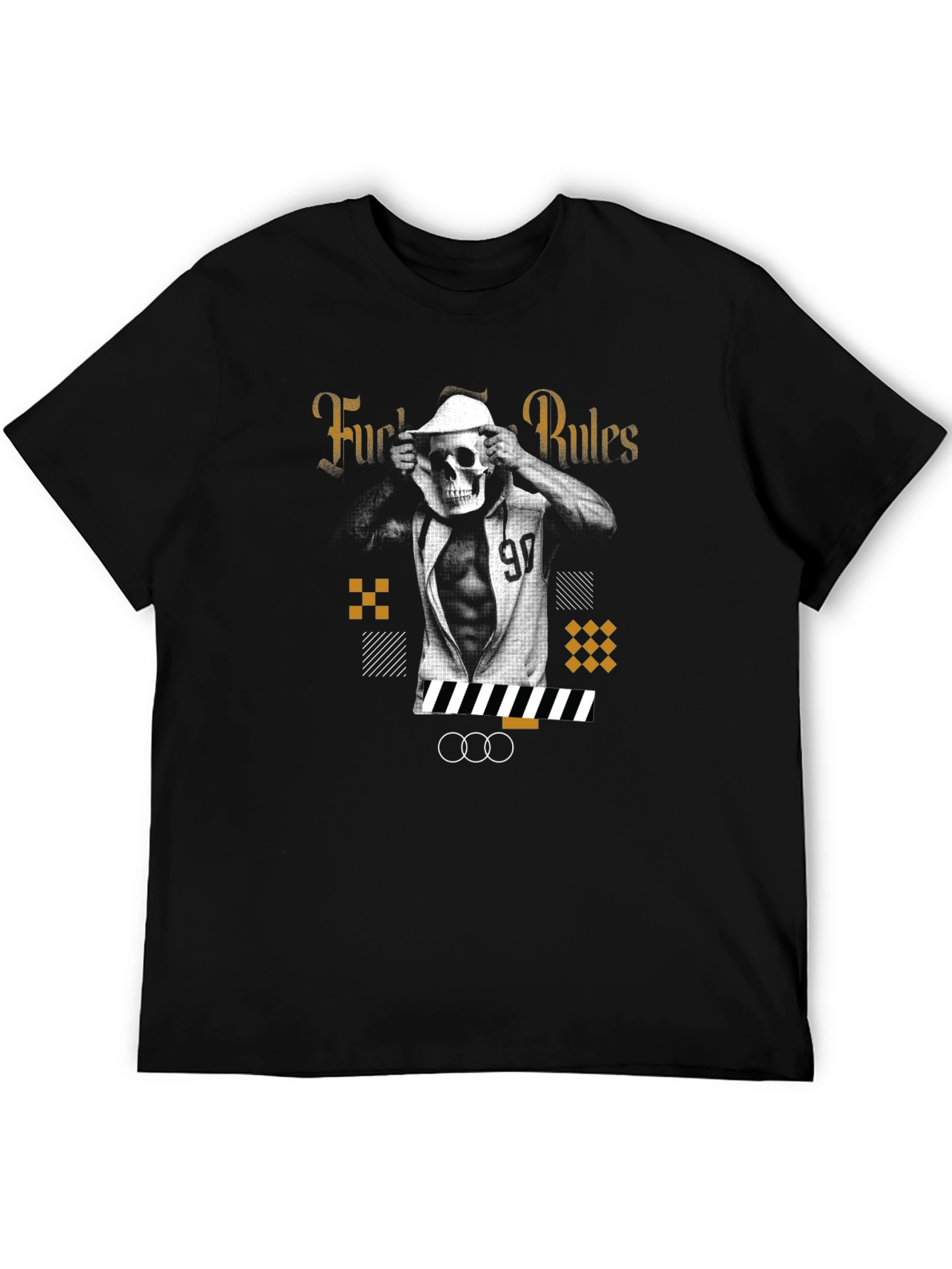 Edgy Graphic Print Black T-Shirt