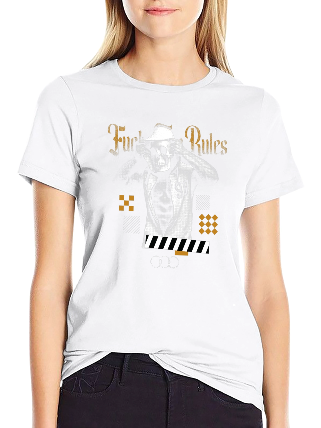 Edgy Graphic Print Black T-Shirt