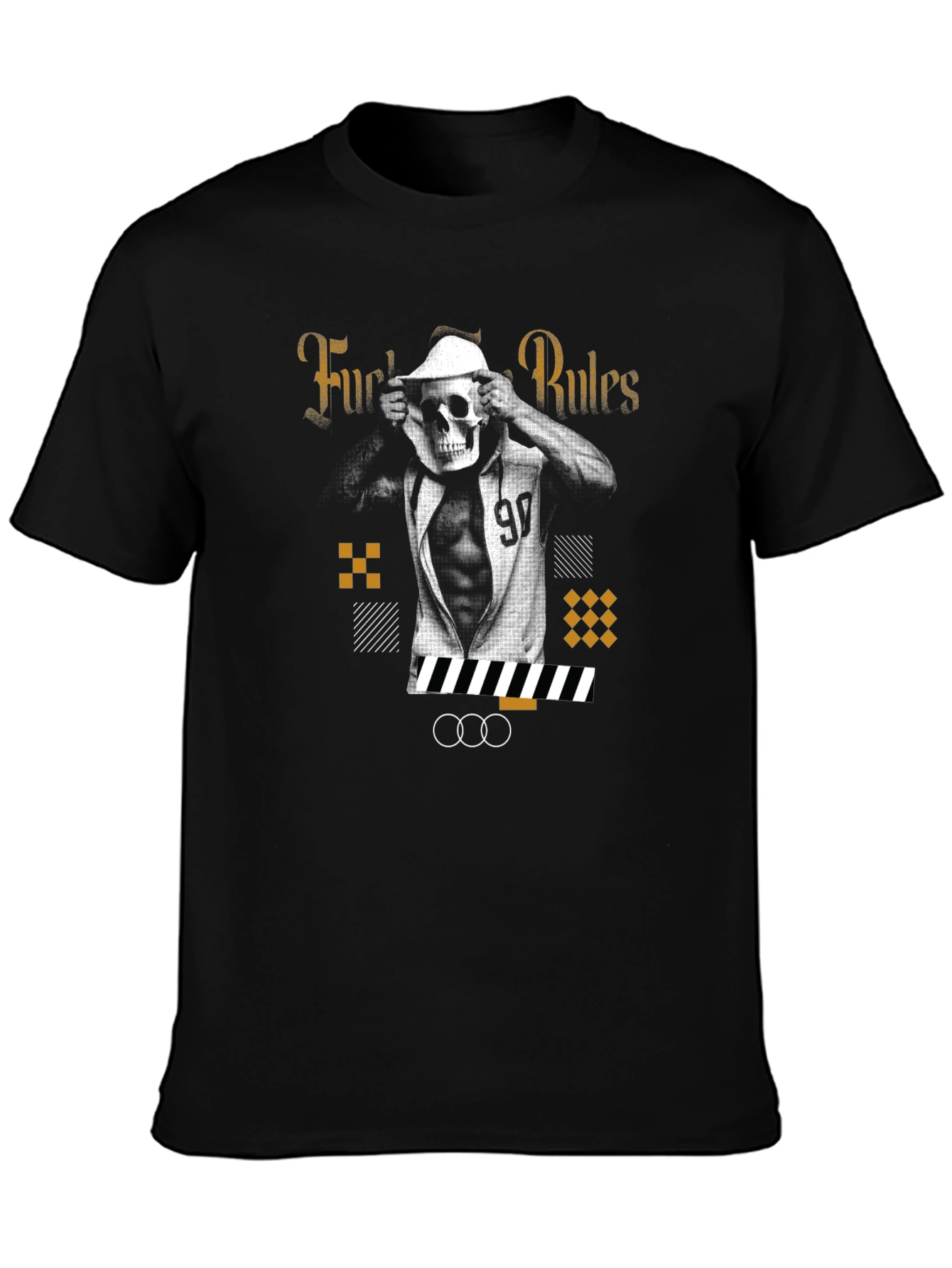 Edgy Graphic Print Black T-Shirt