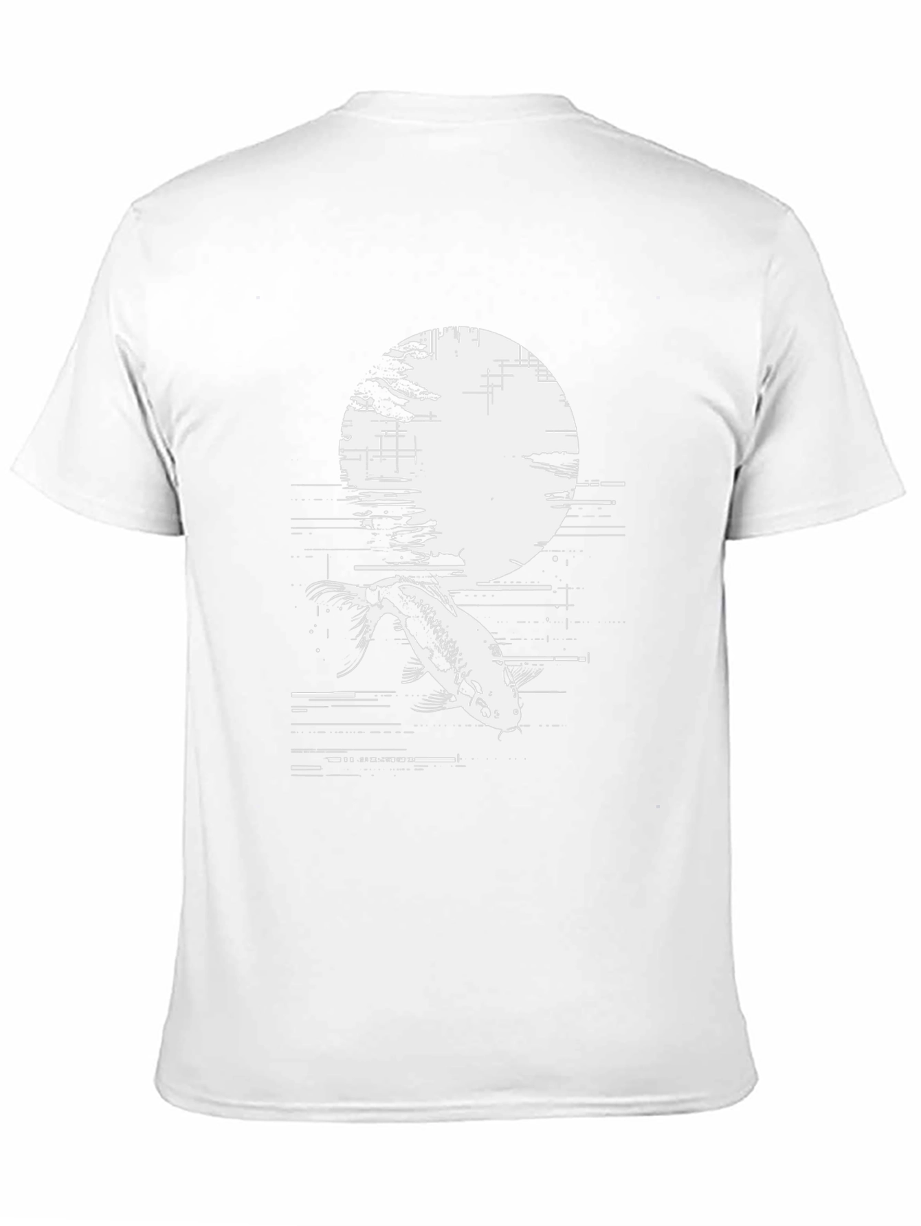 Koi Fish Moon Graphic Black T-Shirt