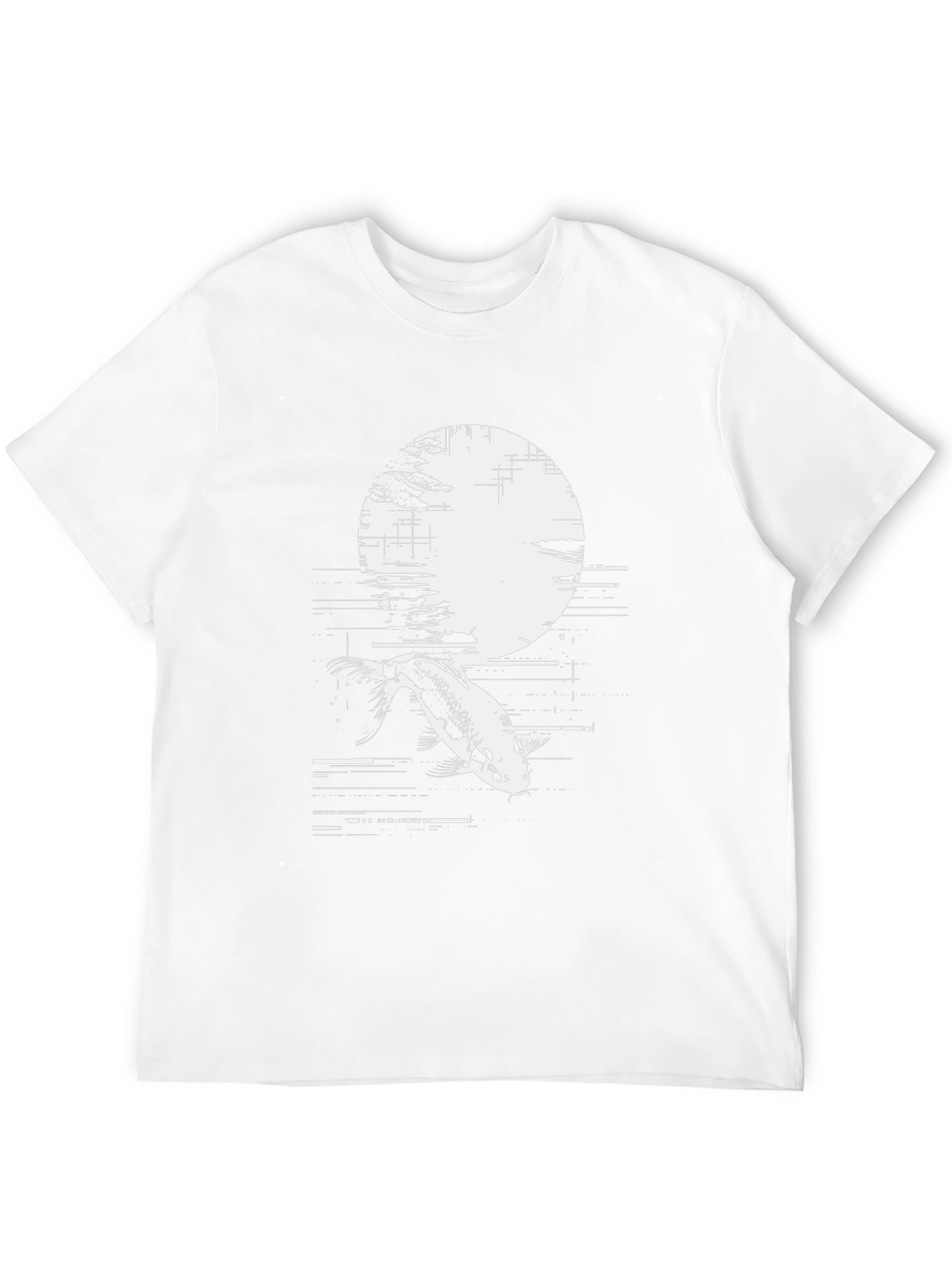 Koi Fish Moon Graphic Black T-Shirt