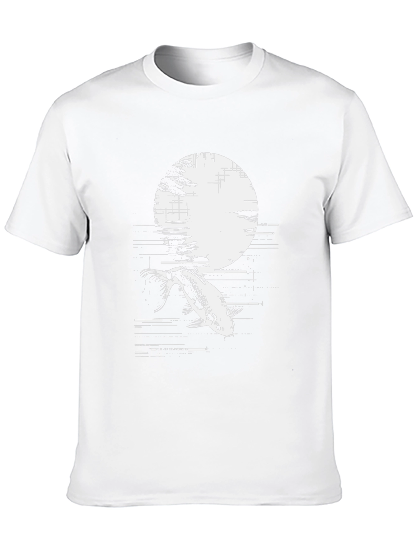 Koi Fish Moon Graphic Black T-Shirt