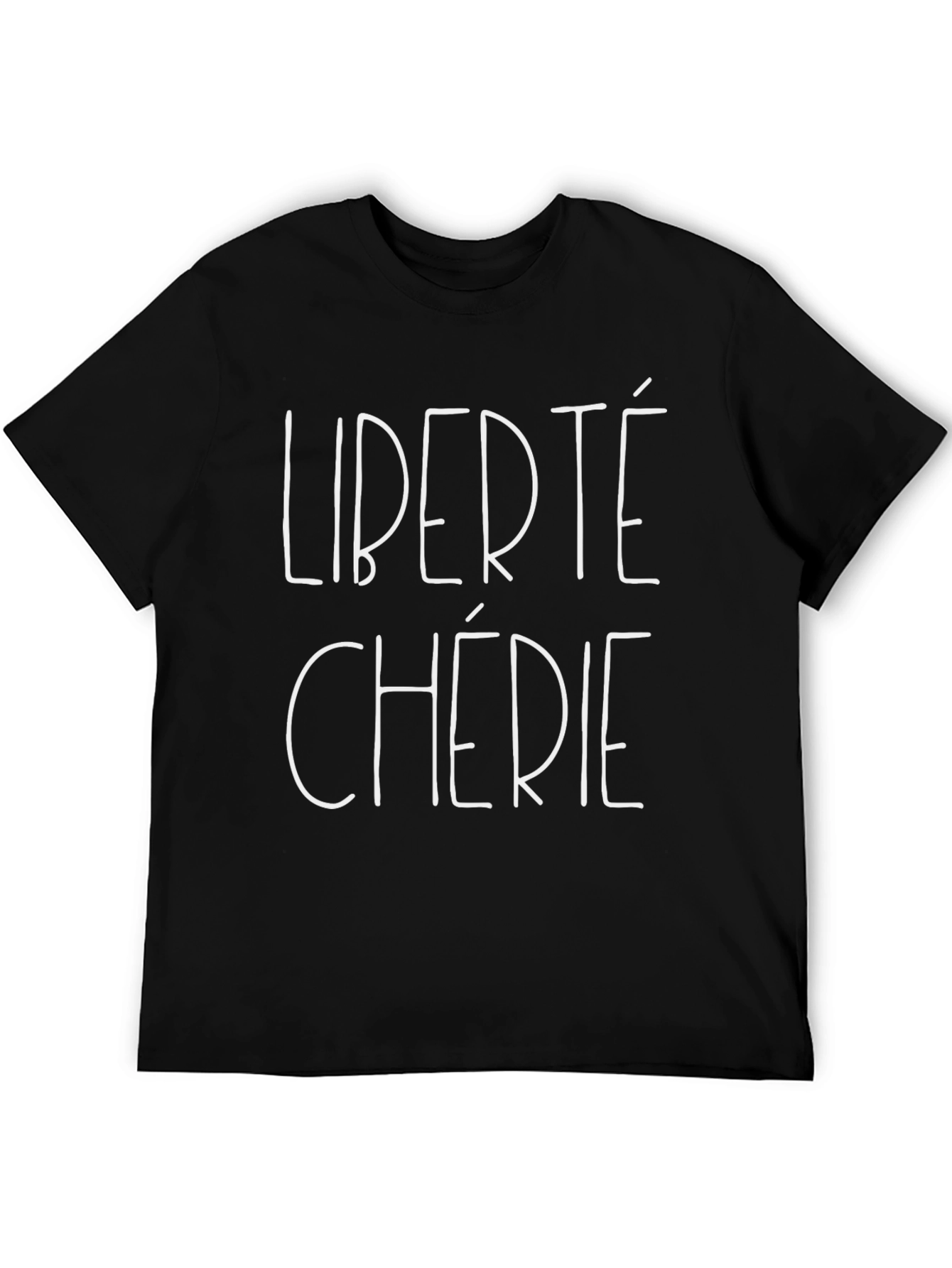 Liberté Chérie Graphic Tee - Black Cotton T-Shirt