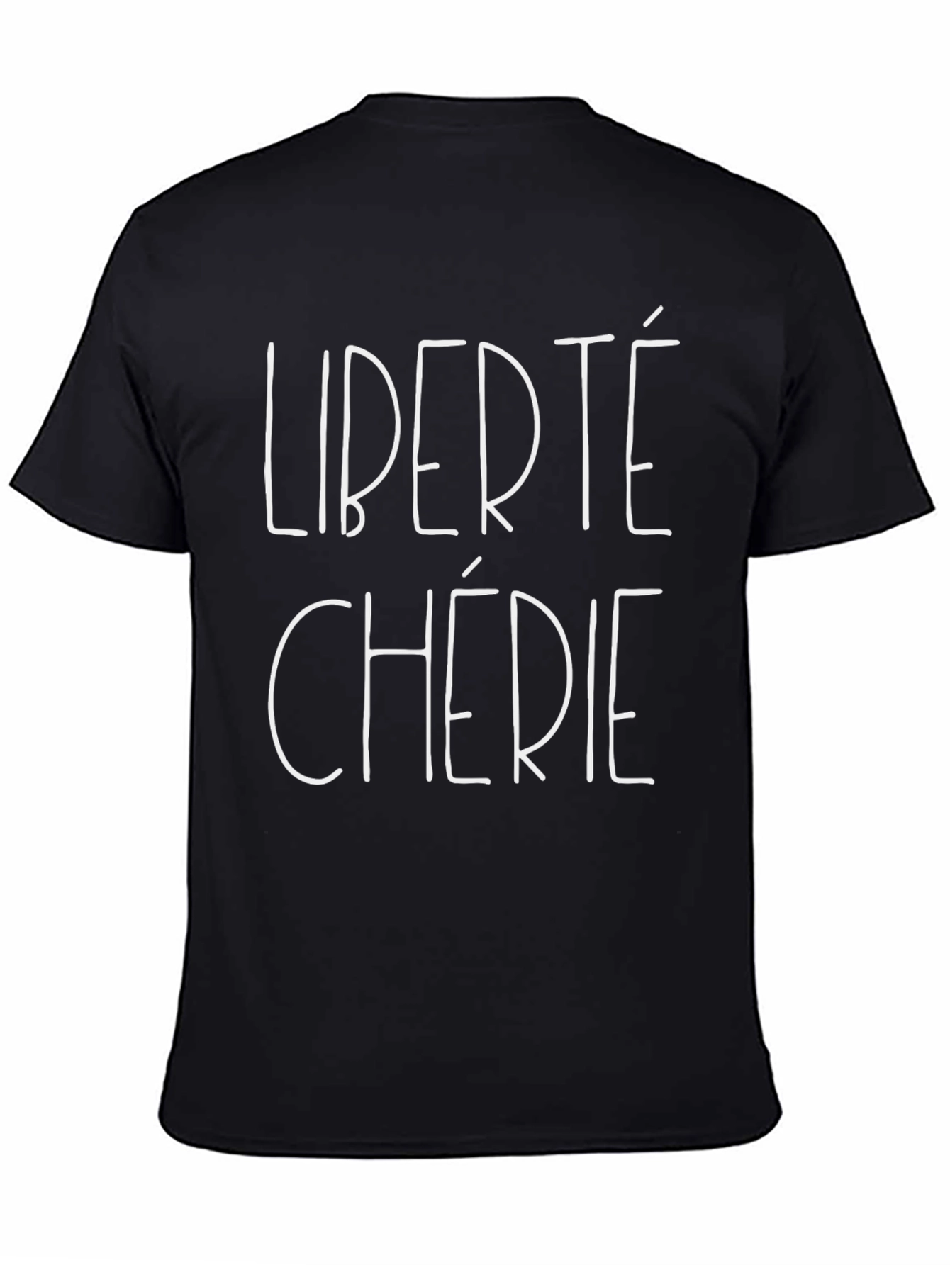 Liberté Chérie Graphic Tee - Black Cotton T-Shirt