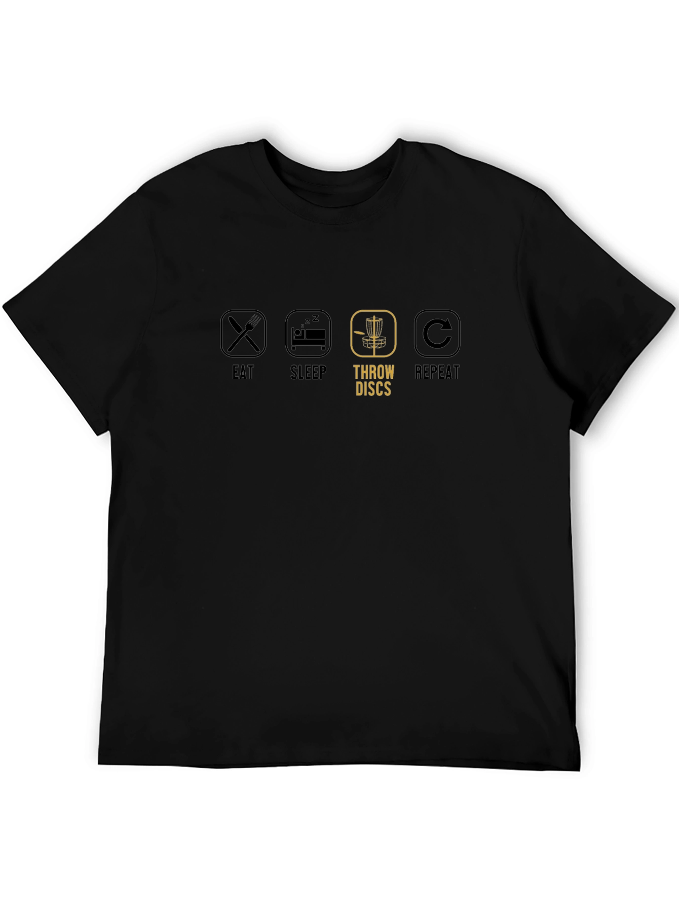 Eat Sleep Throw Discs Repeat Black T-Shirt