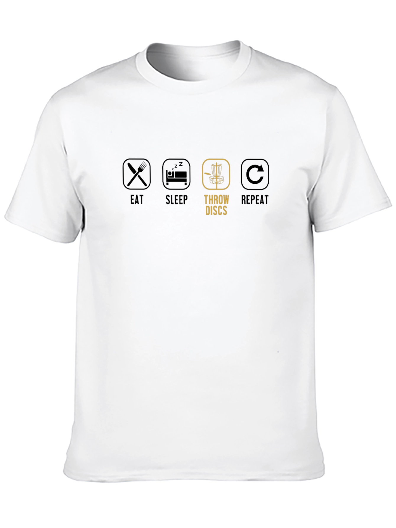 Eat Sleep Throw Discs Repeat Black T-Shirt