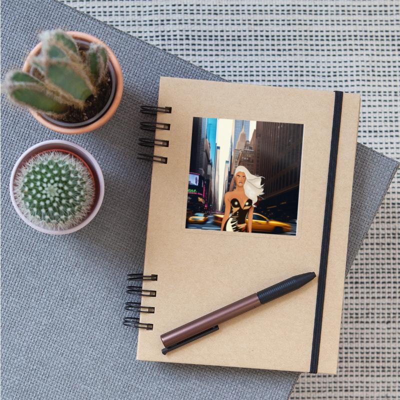 A model walking in the big and busy city