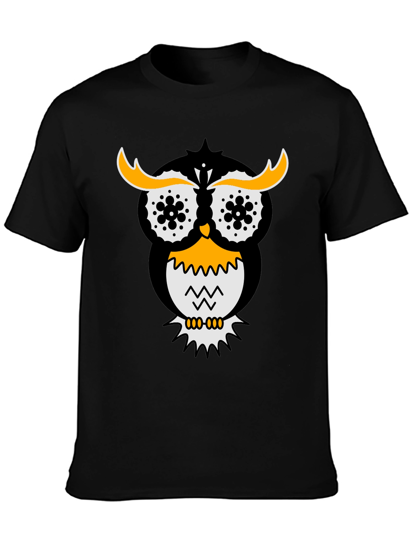 Owl Graphic Tee - Stylish Black Cotton T-Shirt
