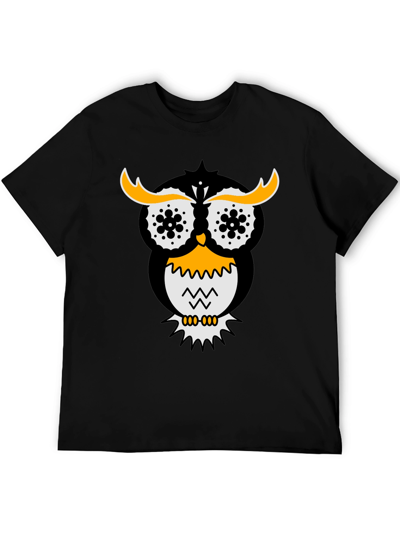 Owl Graphic Tee - Stylish Black Cotton T-Shirt