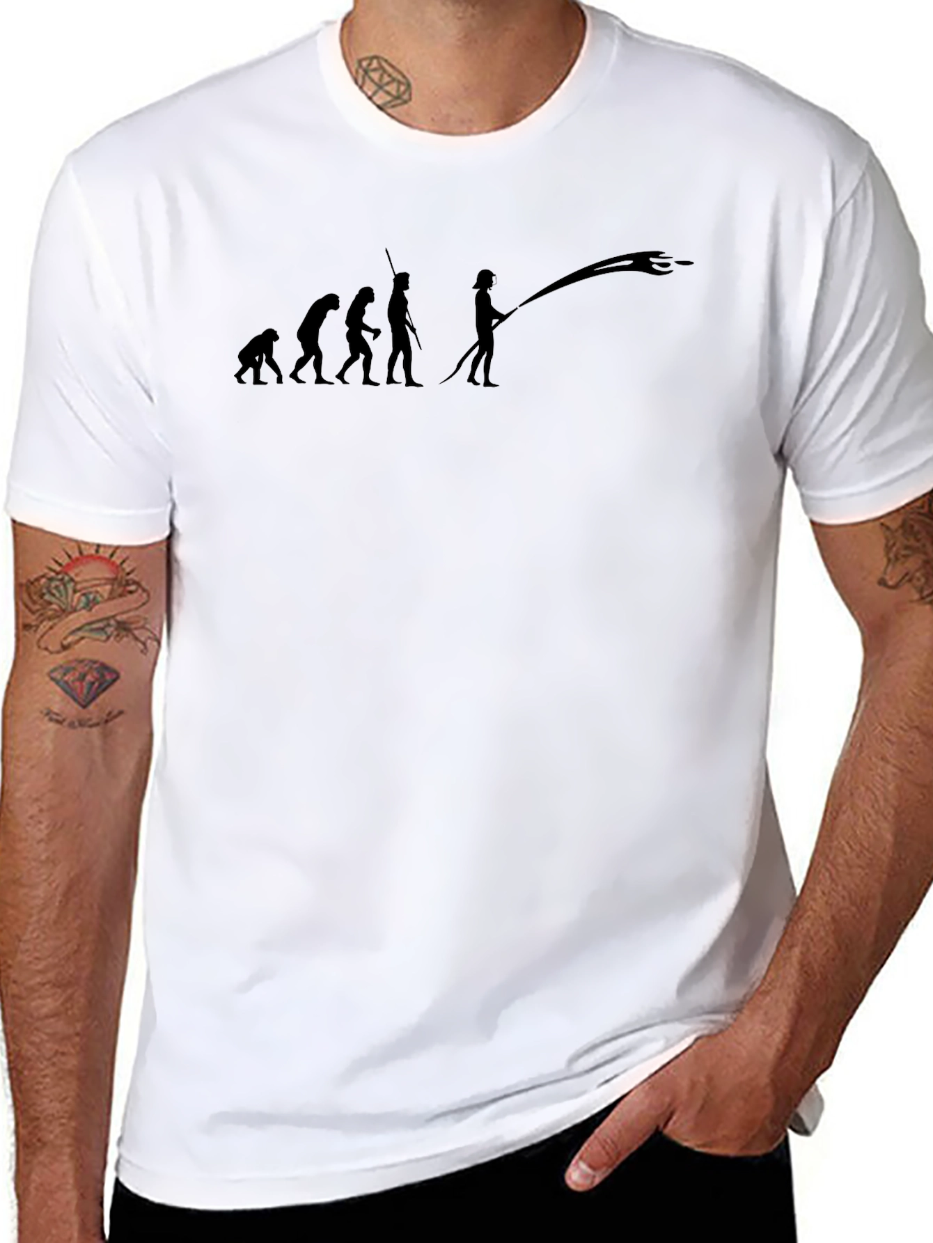 Evolution of Angling Mens Black T-Shirt