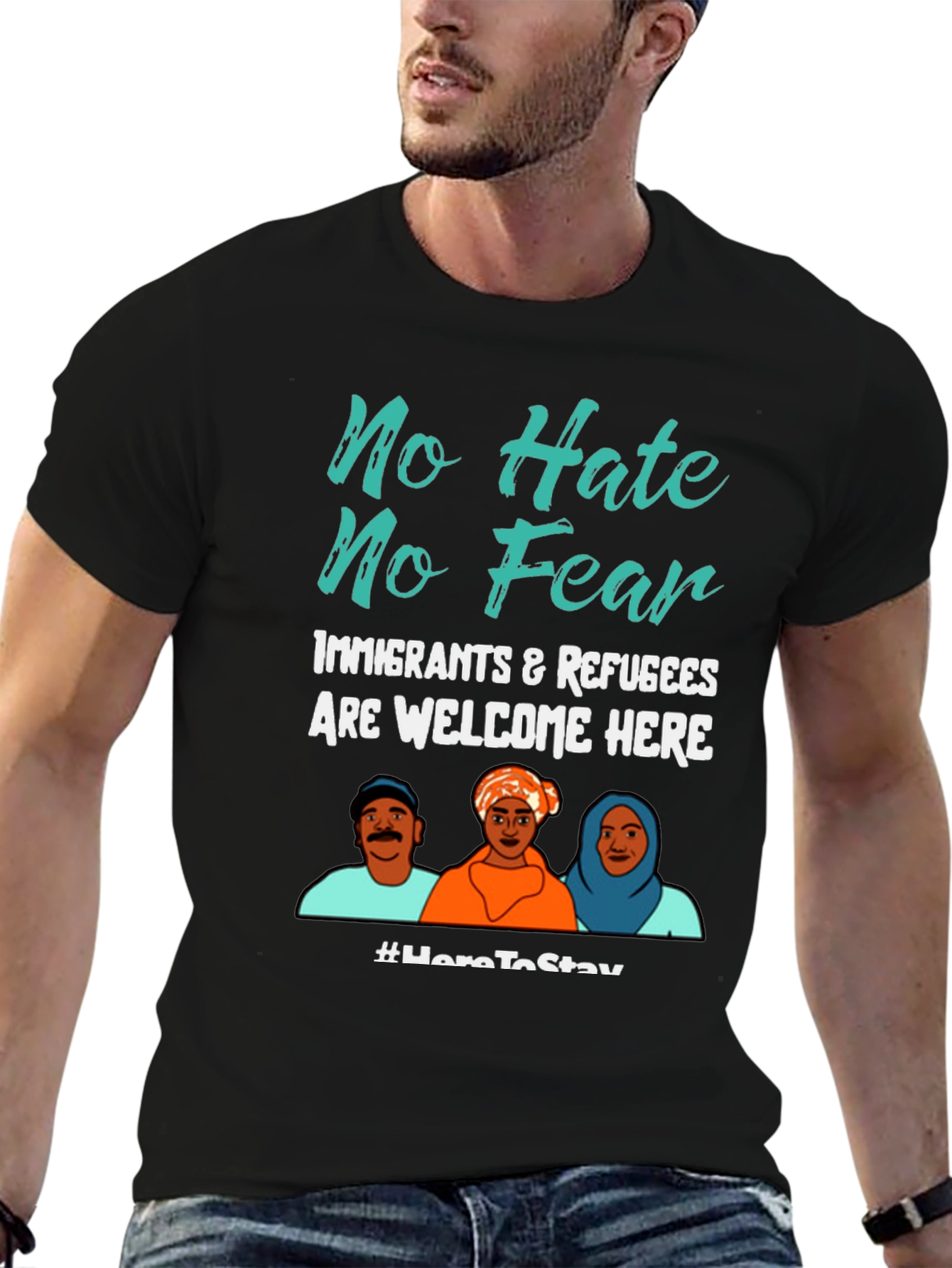 No Hate No Fear Immigrants Welcome Graphic Tee