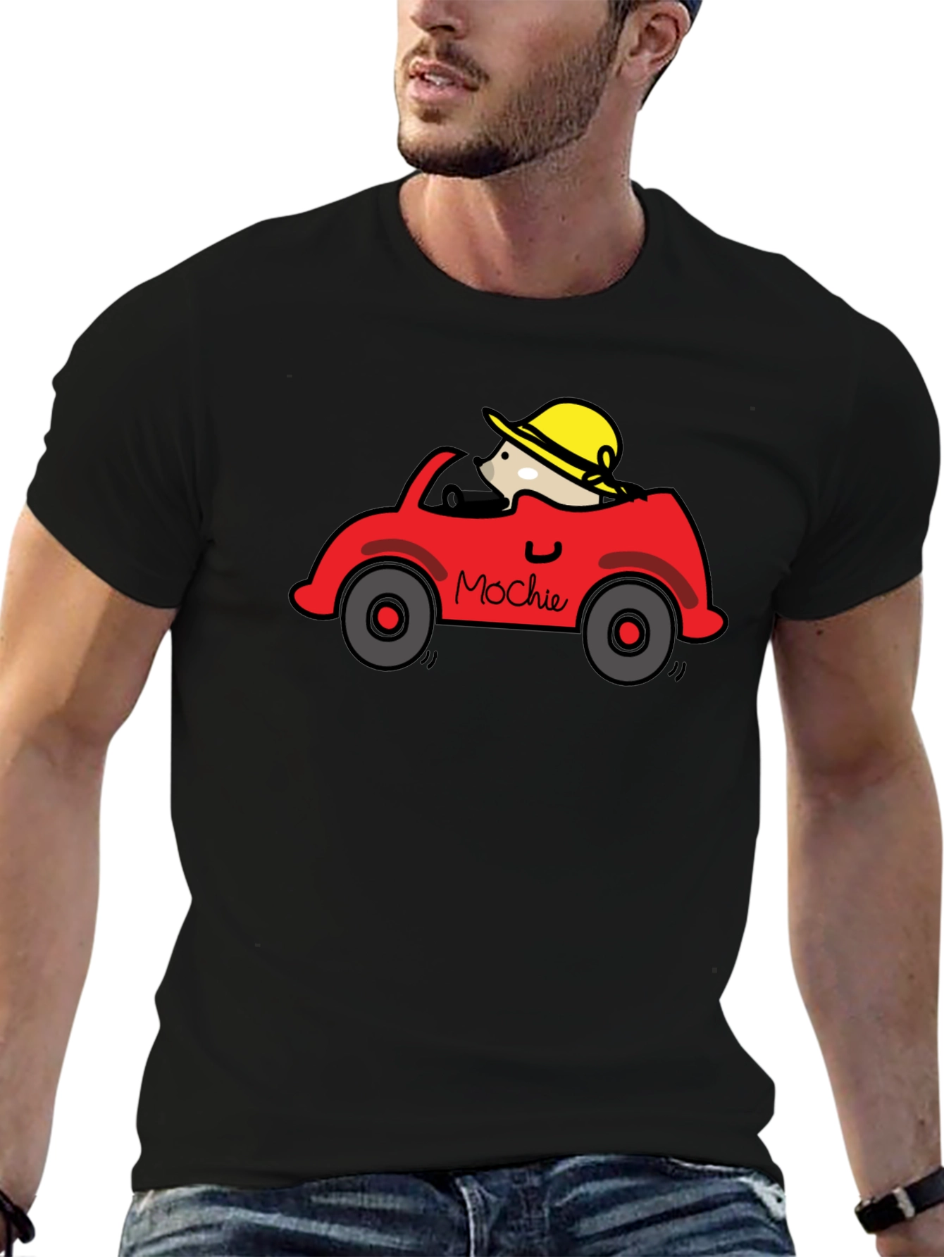 Mochies Car T-Shirt - Cartoon Graphic Tee