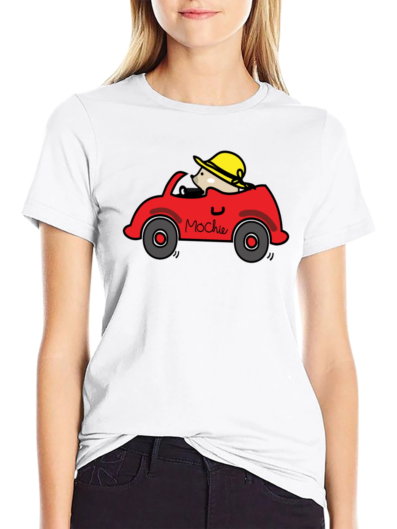 Mochies Car T-Shirt - Cartoon Graphic Tee