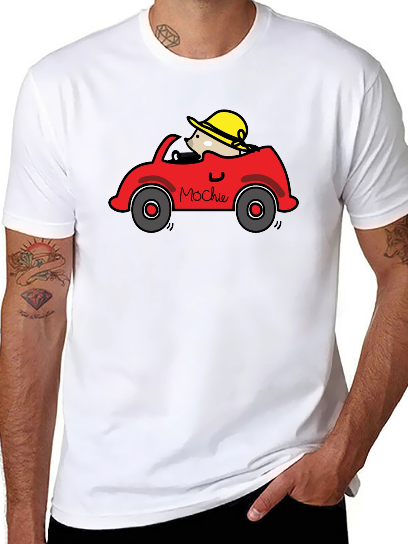 Mochies Car T-Shirt - Cartoon Graphic Tee