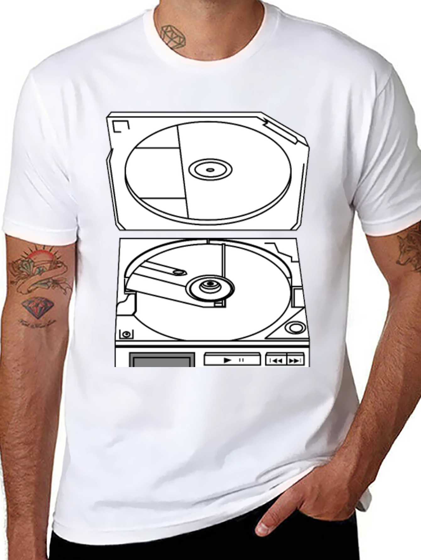Retro Turntable Graphic T-Shirt