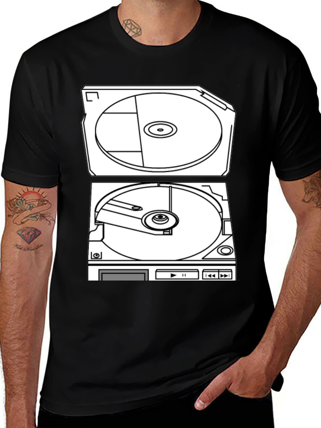 Retro Turntable Graphic T-Shirt