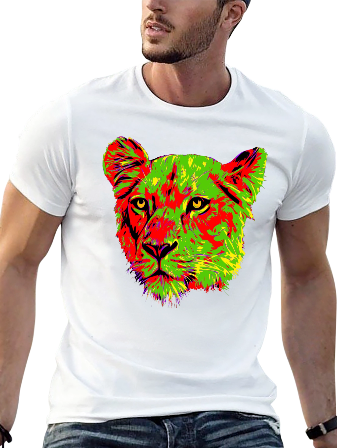 Vibrant Lioness Graphic Tee - Bold & Stylish