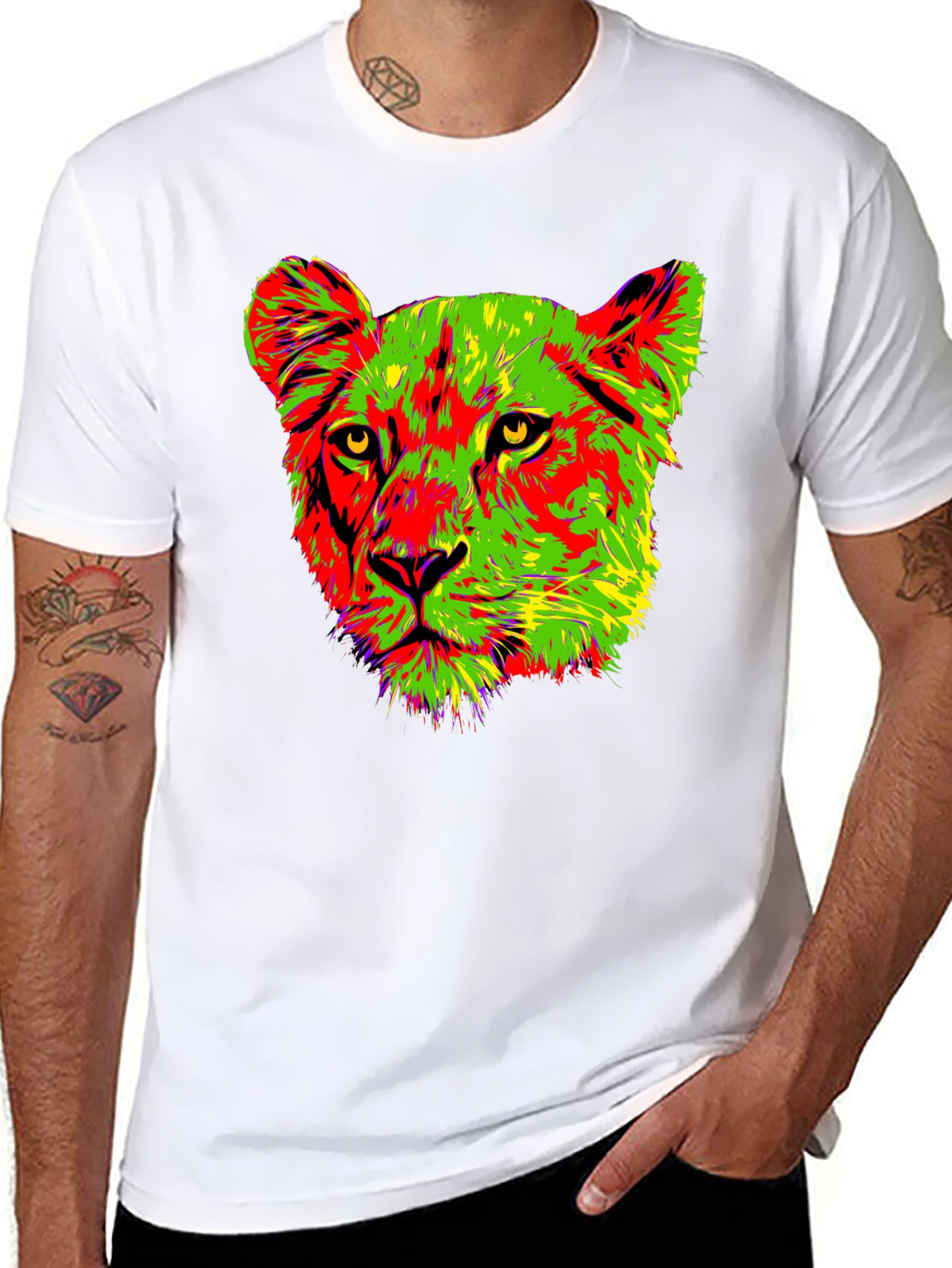 Vibrant Lioness Graphic Tee - Bold & Stylish