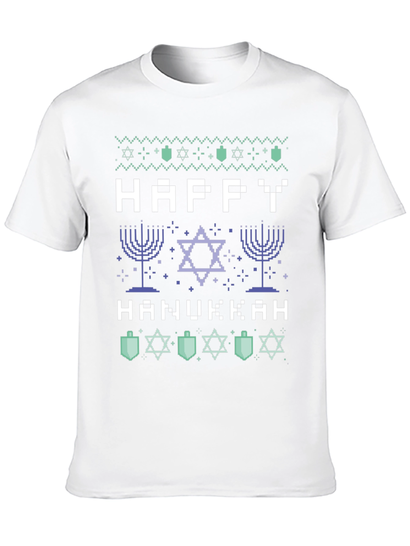 Happy Hanukkah Pixel Art Holiday T-Shirt