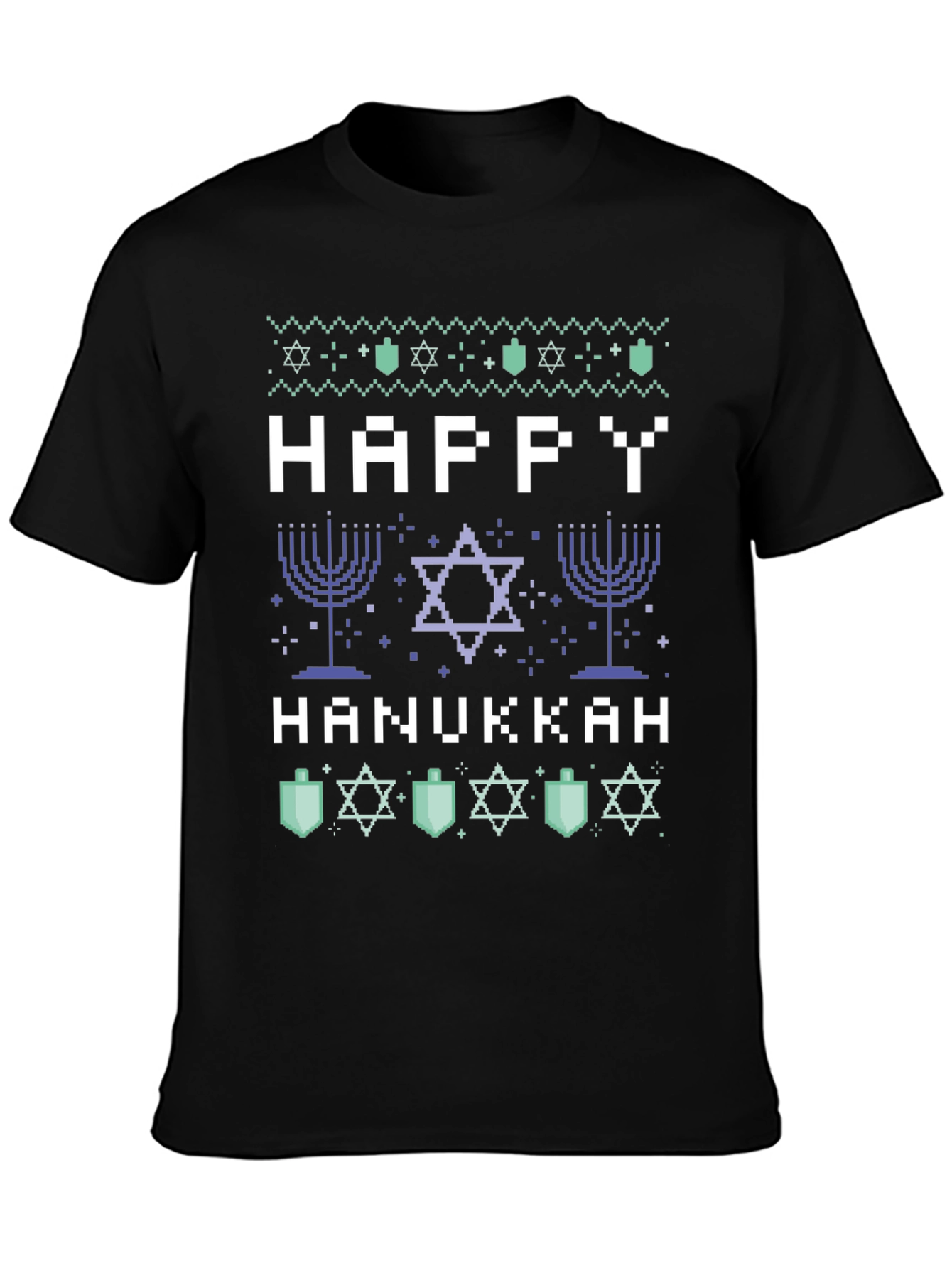 Happy Hanukkah Pixel Art Holiday T-Shirt