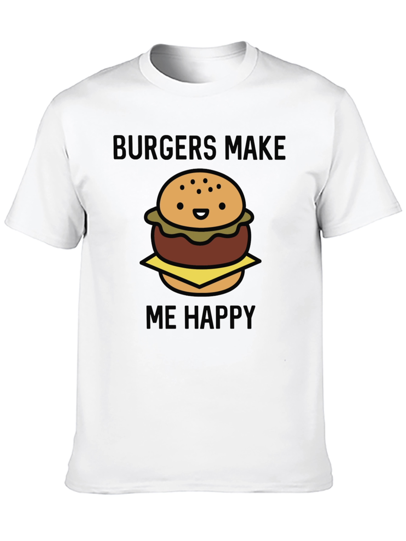 Burgers Make Me Happy Graphic Tee - Black