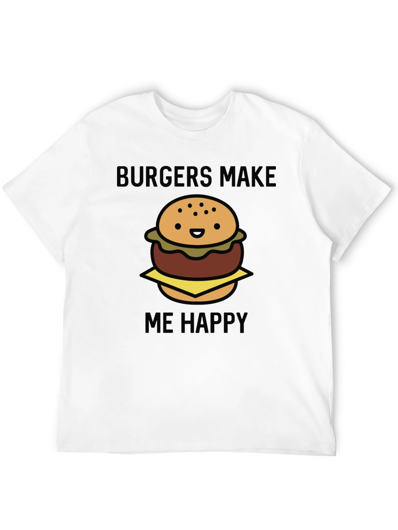 Burgers Make Me Happy Graphic Tee - Black