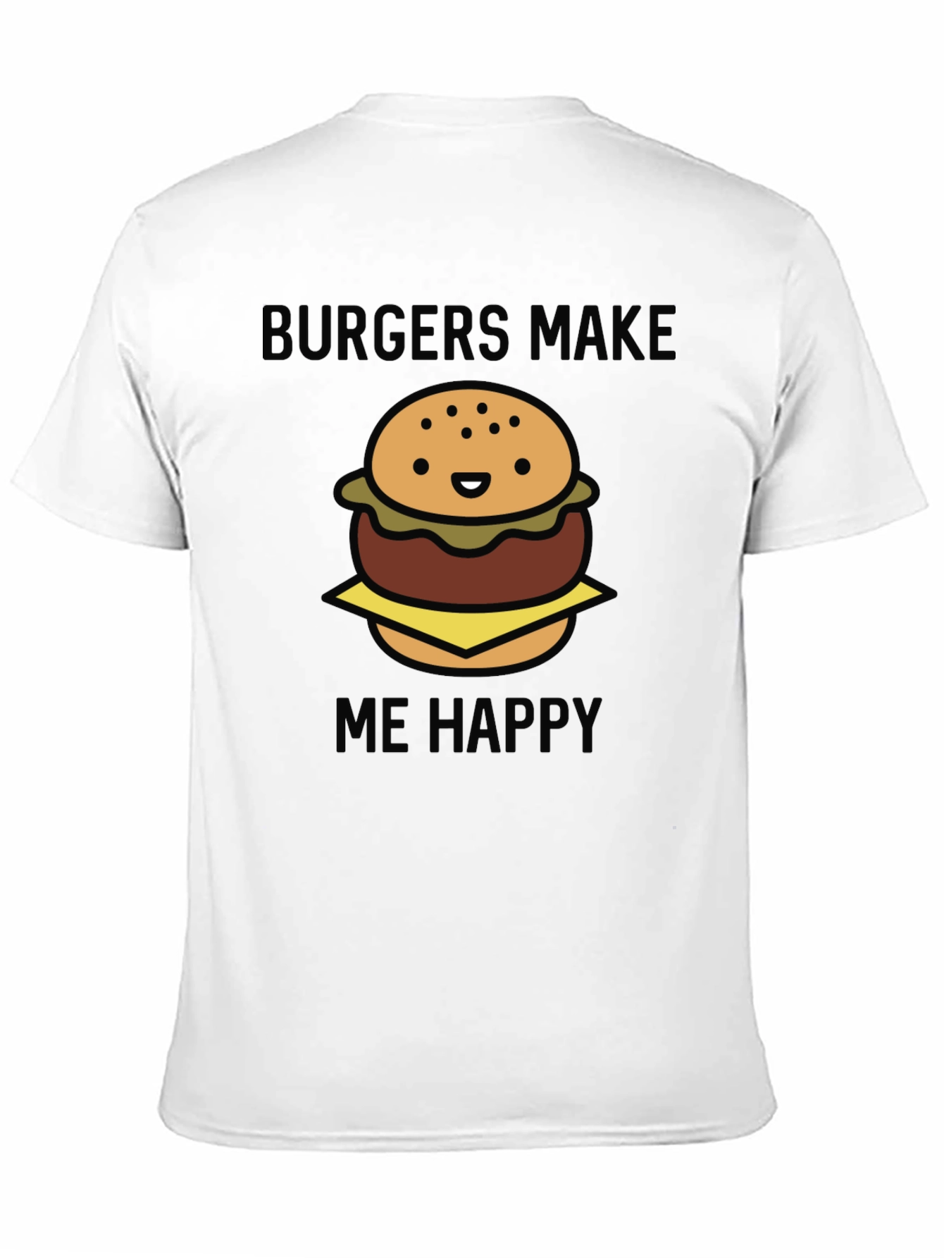 Burgers Make Me Happy Graphic Tee - Black