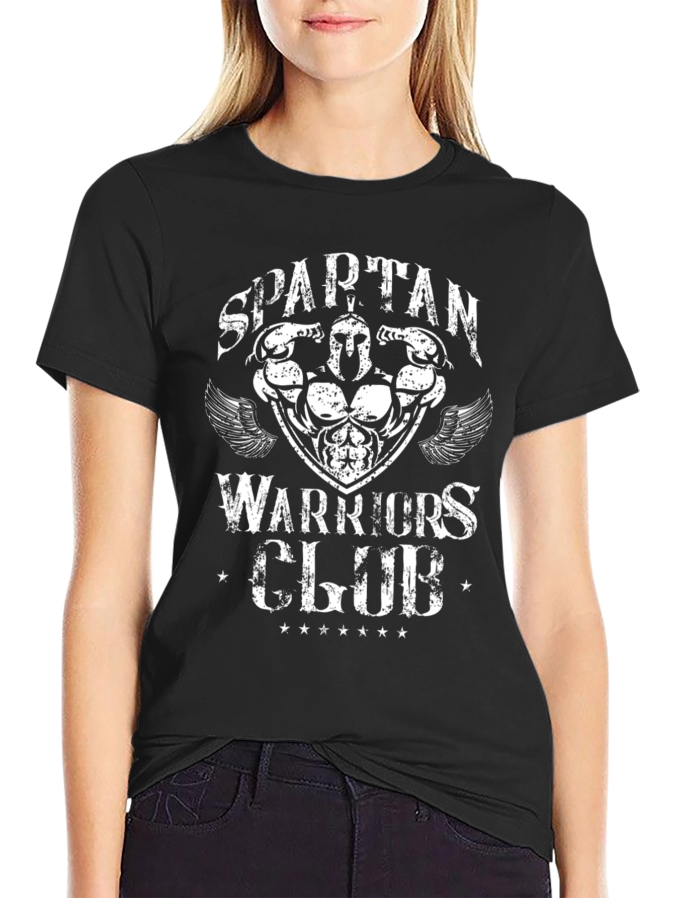 Spartan Warrior Club Graphic T-Shirt - Black