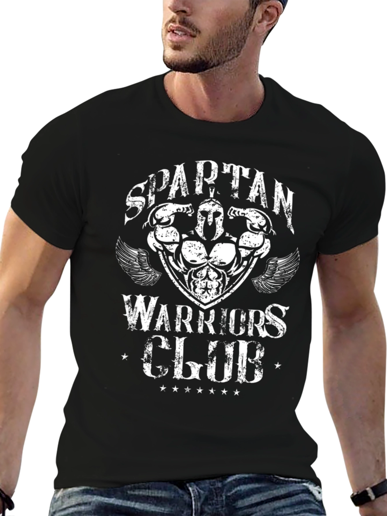 Spartan Warrior Club Graphic T-Shirt - Black