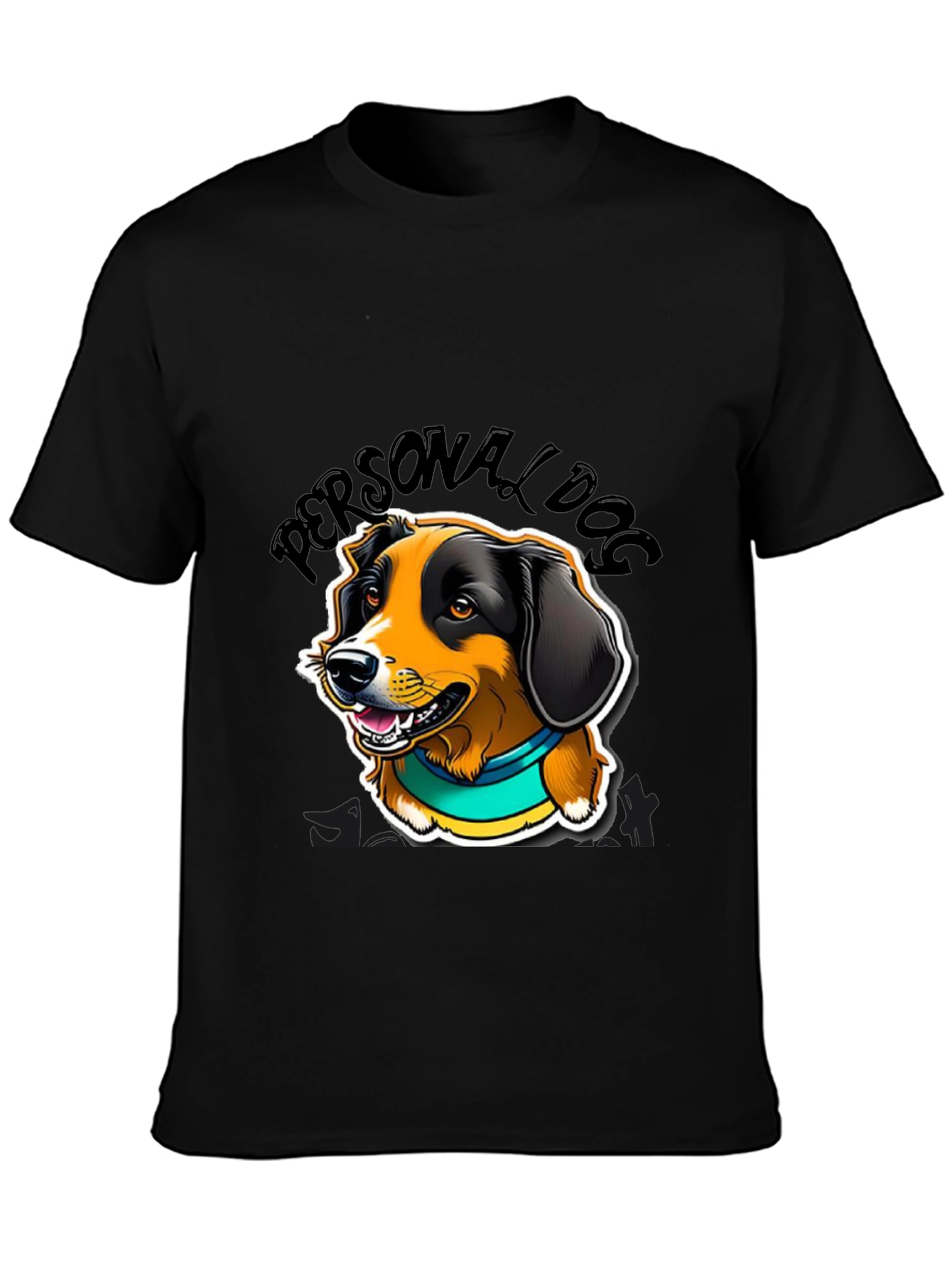 Personal Dog Graphic Tee - Black Cotton Blend