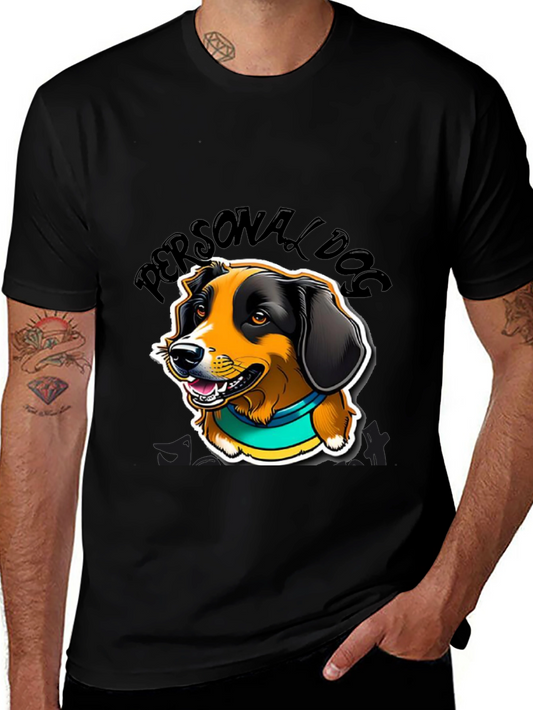 Personal Dog Graphic Tee - Black Cotton Blend