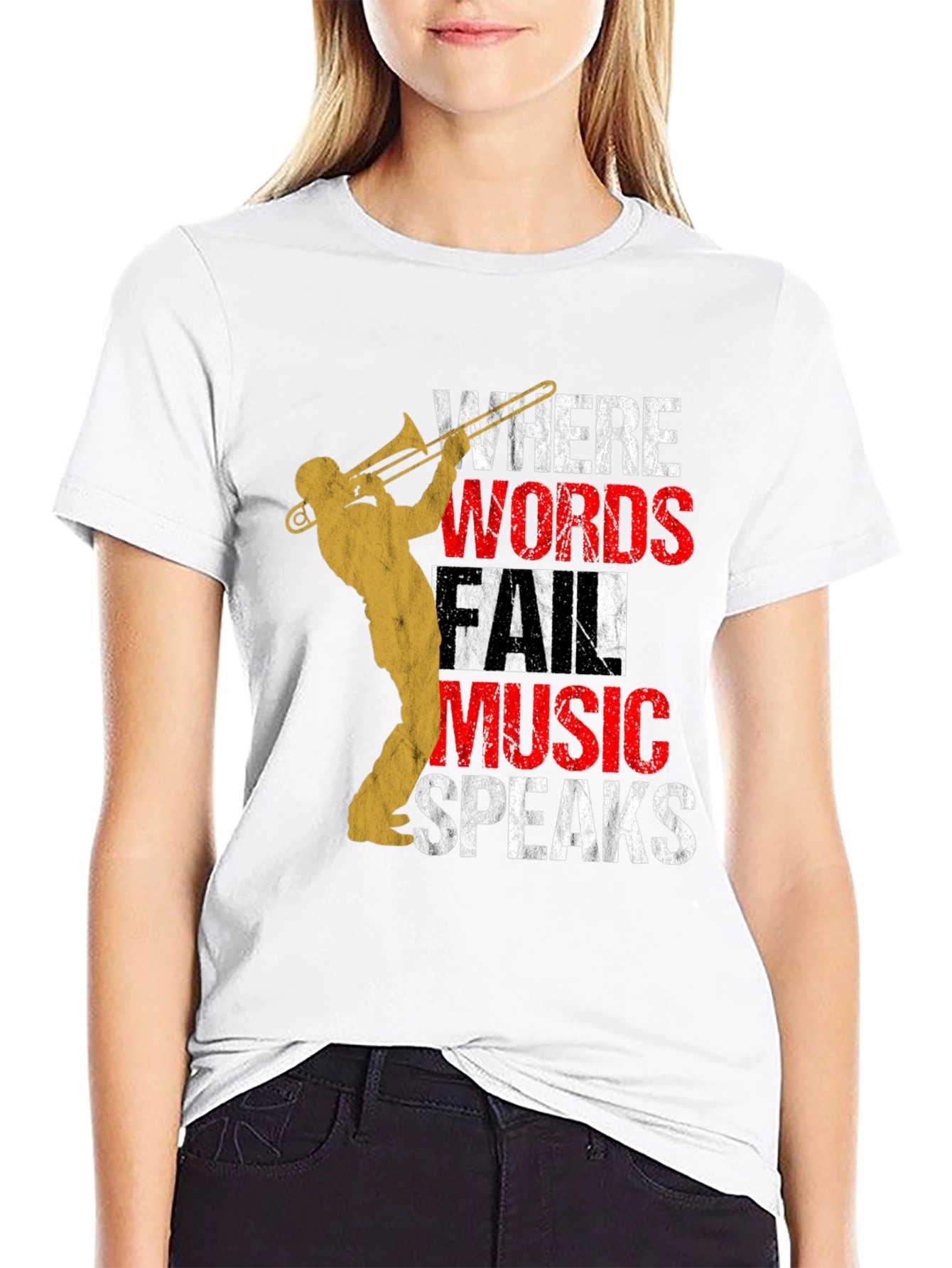Music Speaks T-Shirt - Trombone Player Design