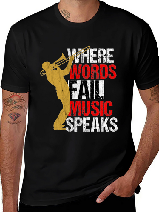 Music Speaks T-Shirt - Trombone Player Design