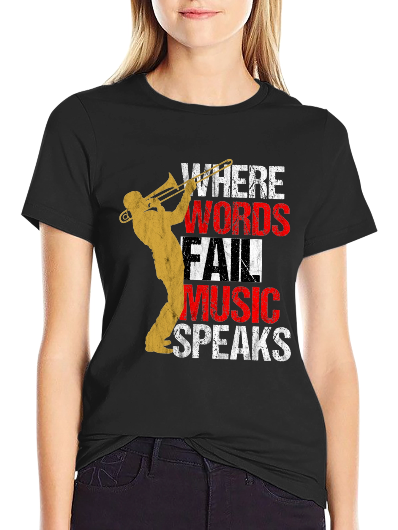Music Speaks T-Shirt - Trombone Player Design