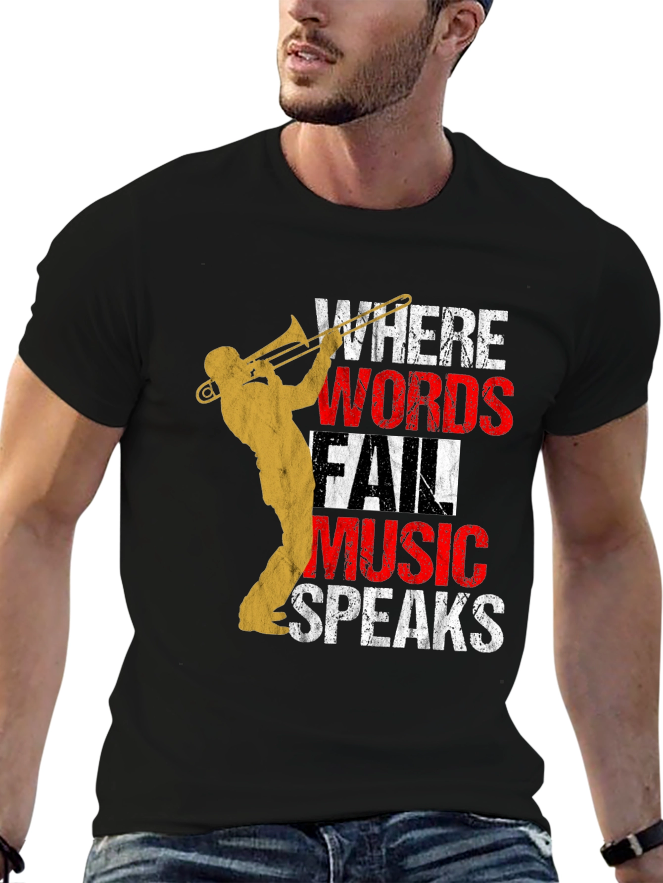 Music Speaks T-Shirt - Trombone Player Design