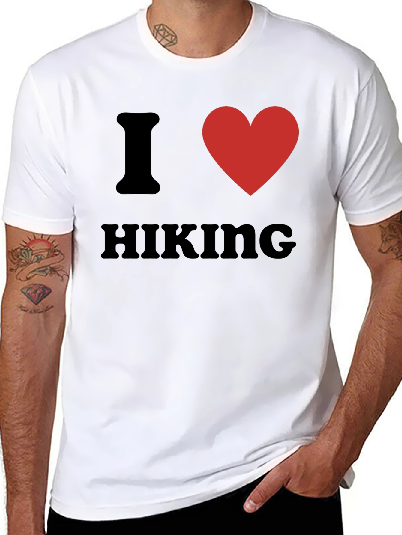 I Heart Hiking T-Shirt - Black Graphic Tee