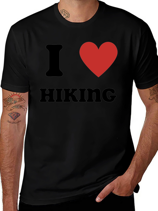 I Heart Hiking T-Shirt - Black Graphic Tee