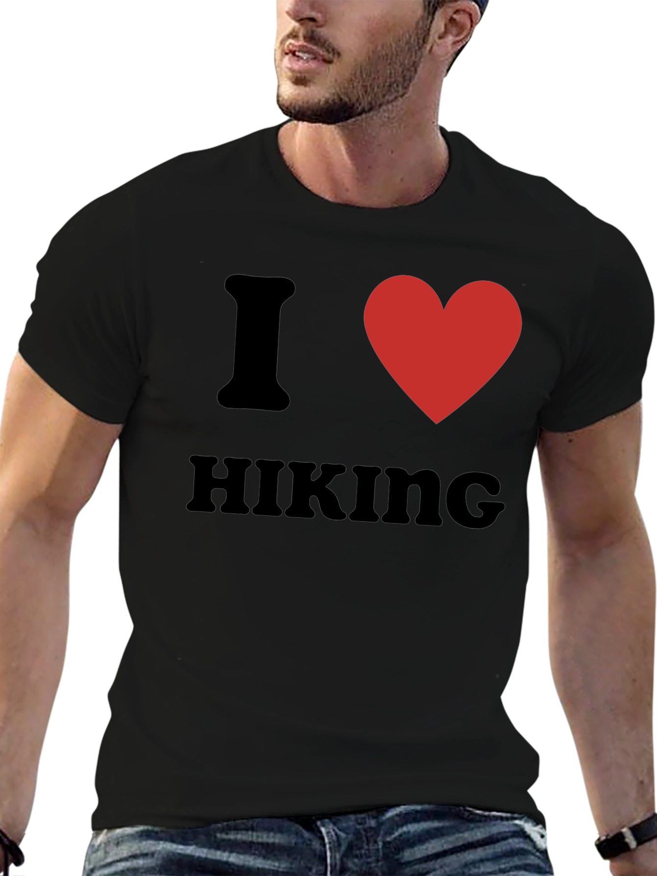 I Heart Hiking T-Shirt - Black Graphic Tee
