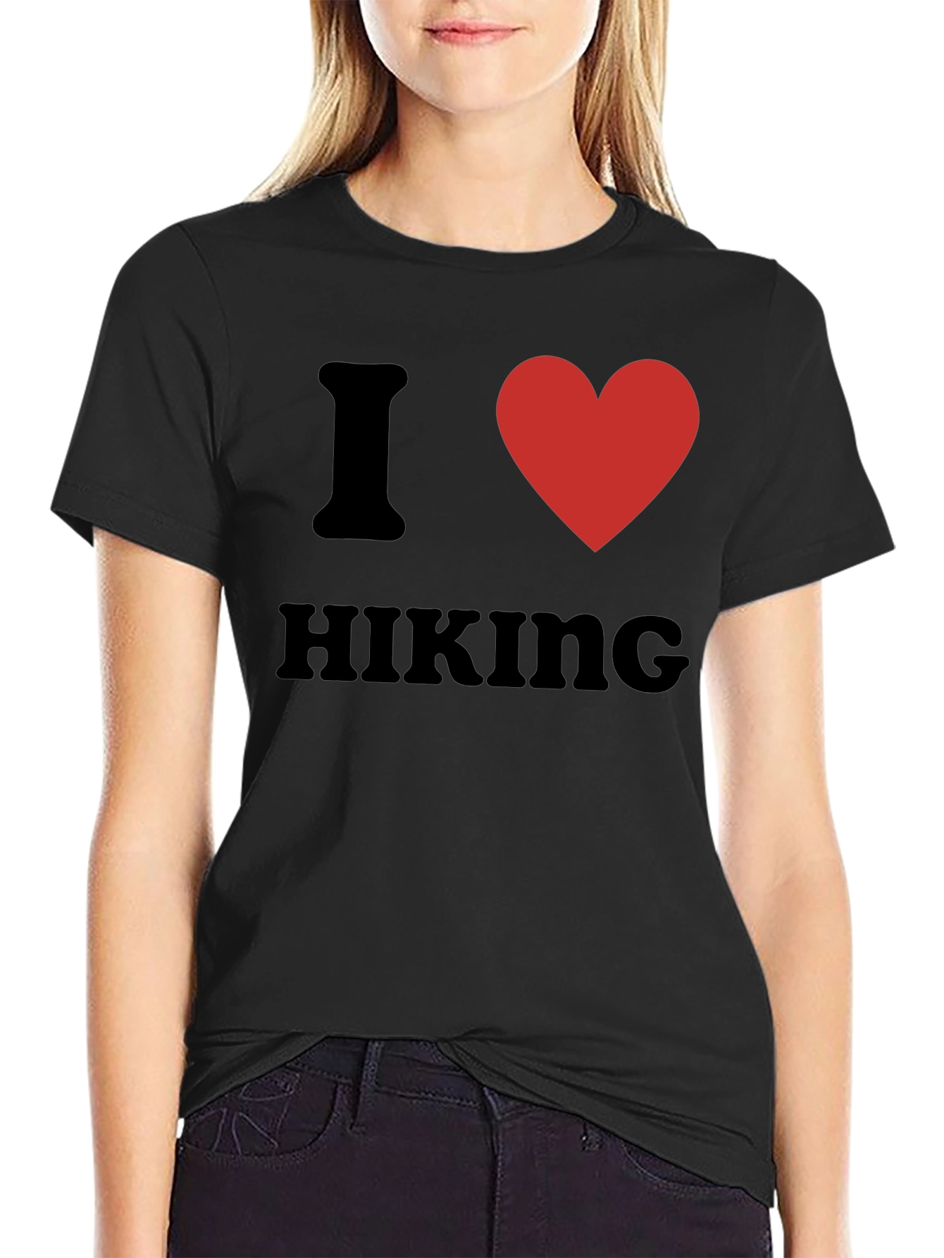 I Heart Hiking T-Shirt - Black Graphic Tee