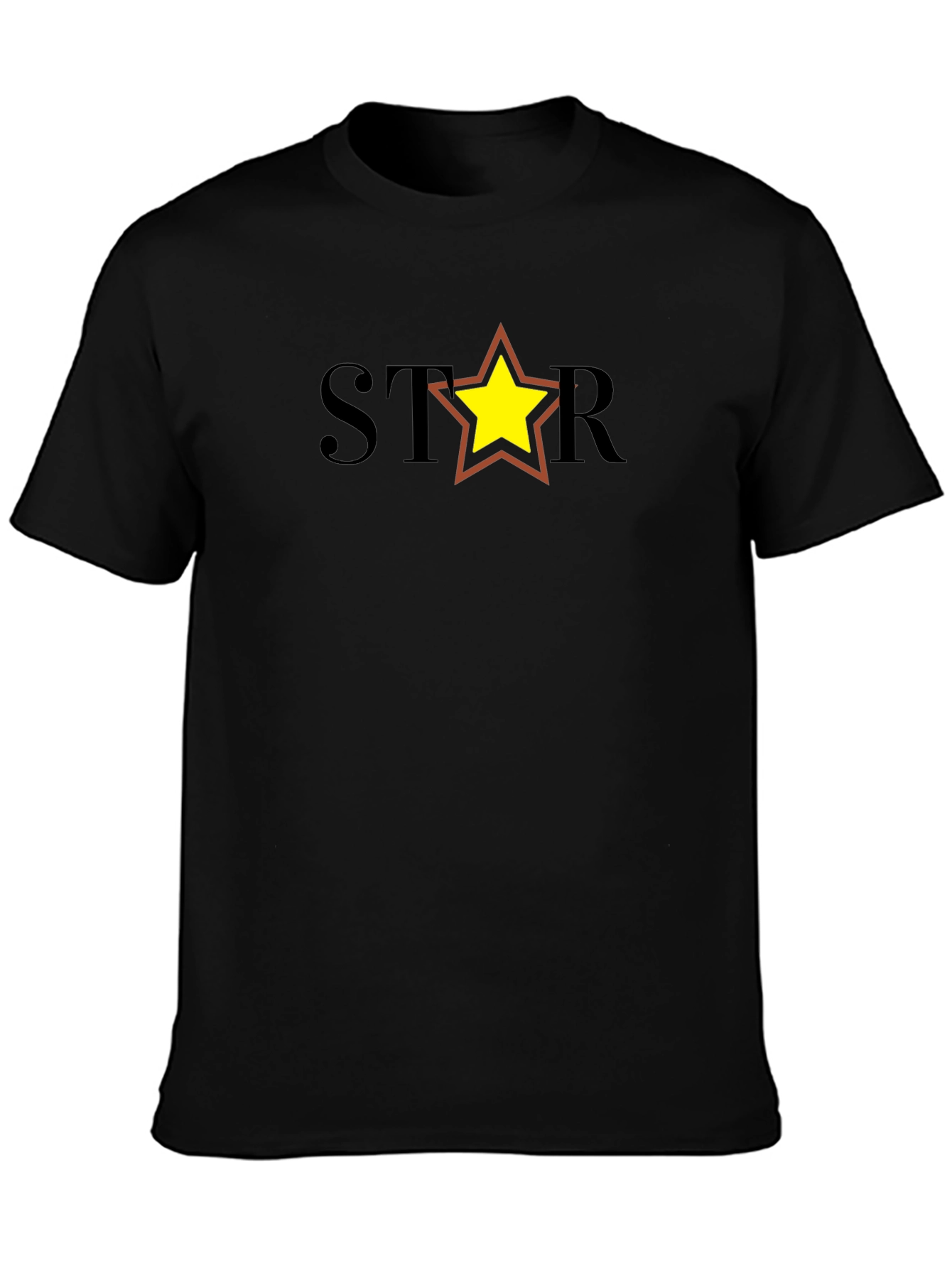 Star Graphic Tee - Black Cotton Blend Casual Shirt