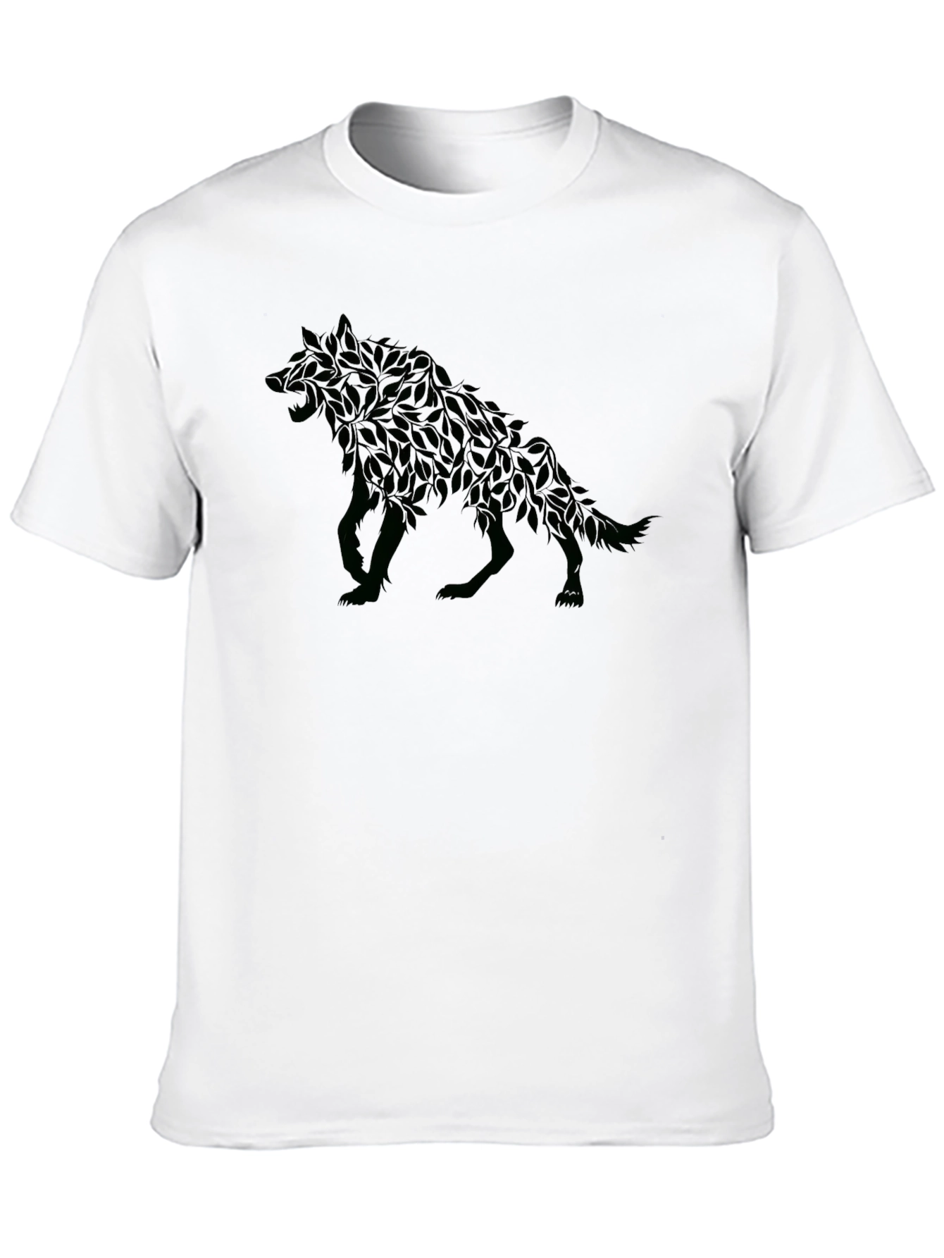 Leaf Wolf Graphic T-Shirt - Modern Animal Design
